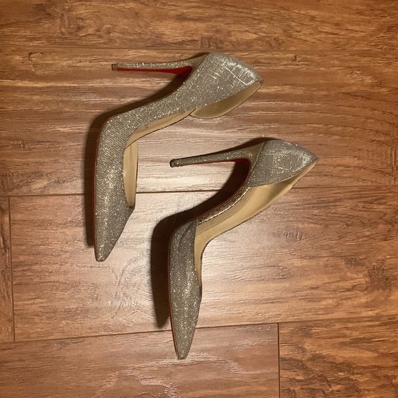 Christian Louboutin | Iriza 100mm | Glitter silver/gold Size 39.5 - Picture 8 of 14